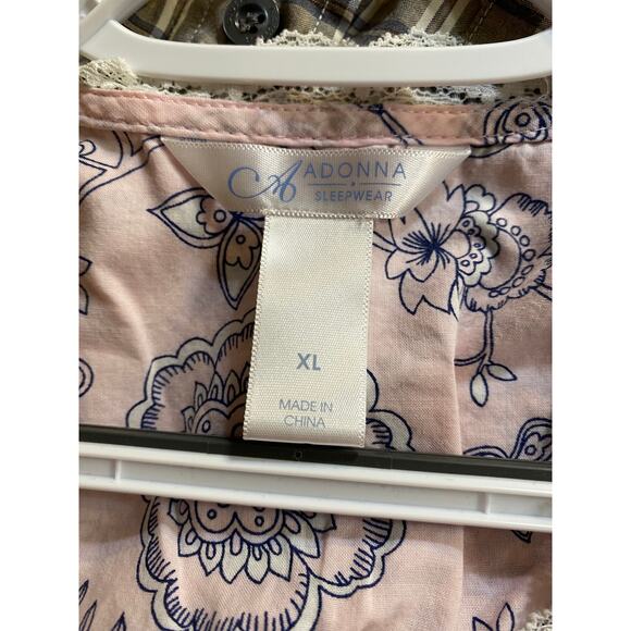 Adonna Sleepwear Women’s XL Pink Floral Lace Trim Nightgown - Picture 5 of 5